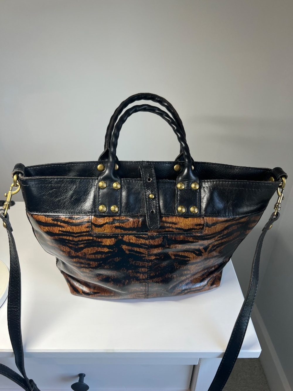 Patricia Nash Analia Top Handle Crossbody Bag - Tiger